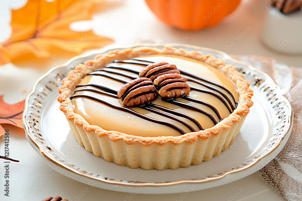 pecan caramel tart with chocolate drizzle and pecans pecan caramel tart with chocolate drizzle and pecans
