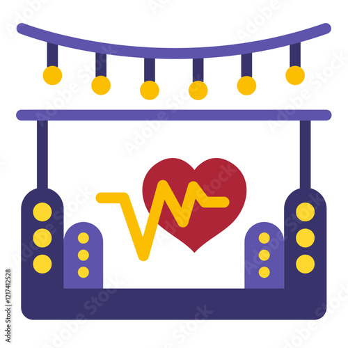 Vector Design Pulsating Party Icon Style