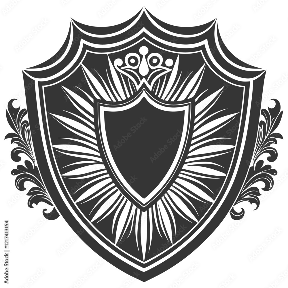 Obraz premium A Strong Shield Design With Heraldic Elements High Quality Editable Vector Design And Illustration