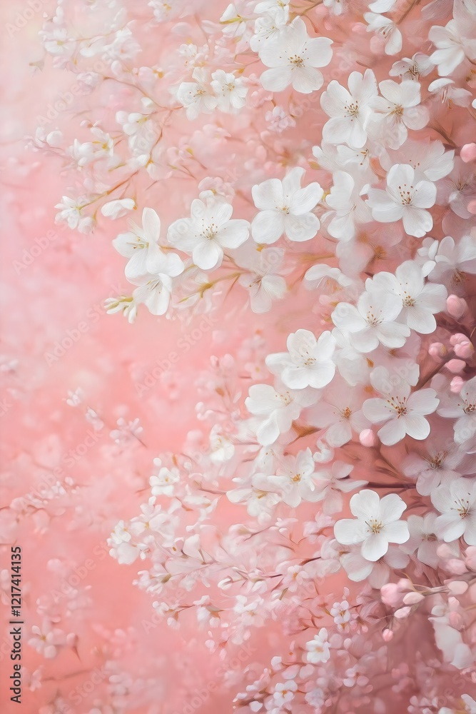 Obraz premium soft cherry blossom petals in pink background for romantic spring theme