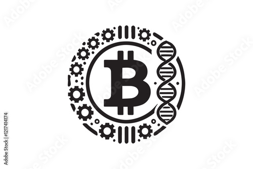  black and white simple bitcoin vector silhouette 