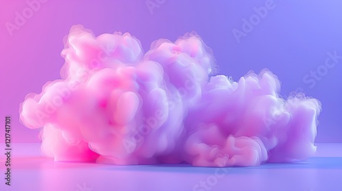 Realistic texture of fantastic smoke background. Blue and pink fog with glitter and shimmering glowing particles. Starry neon magic dust.