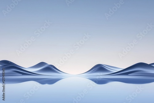 Serene blue waves in a tranquil setting.