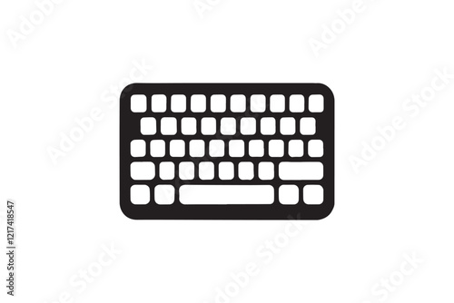 Keyboard frame vector silhouette isolated in white background