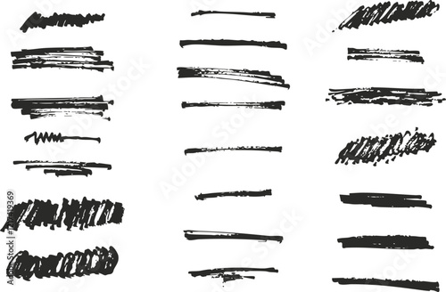 set vector brushes, ink brush strokes	