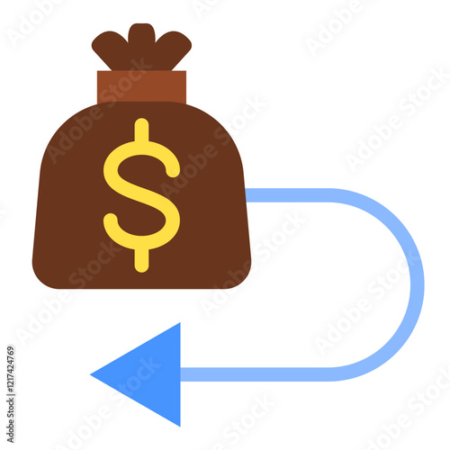 Vector Design Return on Assets (ROA) Icon Style