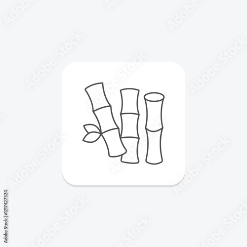 Bamboo thinline icon, vector, pixel perfect, illustrator file