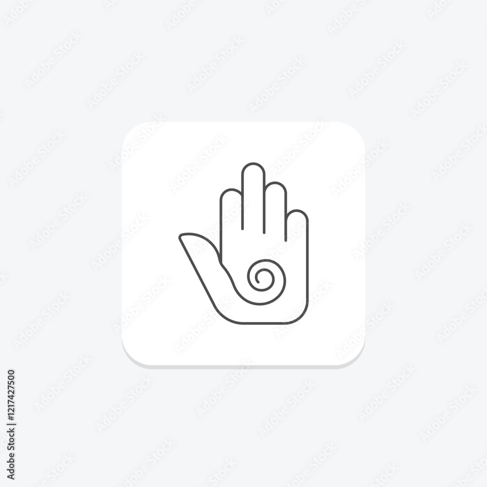 Fototapeta premium Palm Massage thinline icon, vector, pixel perfect, illustrator file