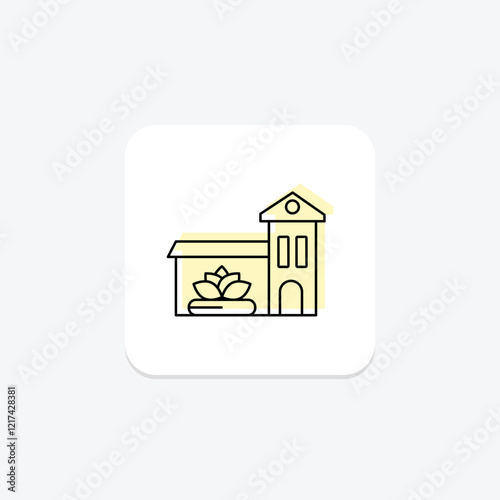 Wellness Resort color shadow thinline icon, vector, pixel perfect, illustrator file