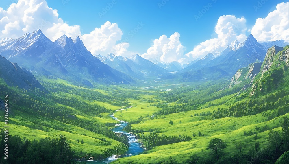 a river running through a valley
a river running through a valley