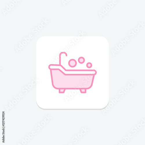 Bath Tub duotone line icon, vector, pixel perfect, illustrator file