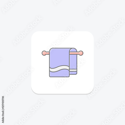 Towel lineal color icon, vector, pixel perfect, illustrator file