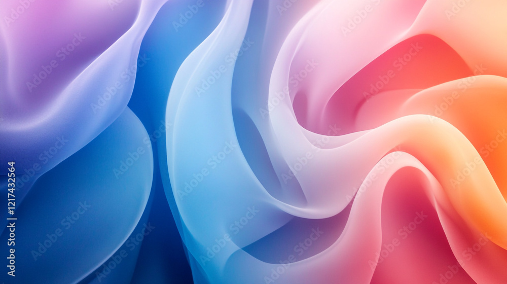 Obraz premium Colorful spiral pattern in vibrant hues of blue, pink, and orange, Elegant eye-catching vector art background featuring a dynamic swirl of rich, vibrant colors, 