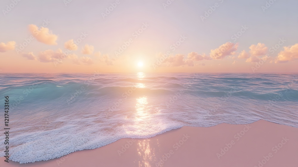 Fototapeta premium Tranquil Ocean Waves at Dawn