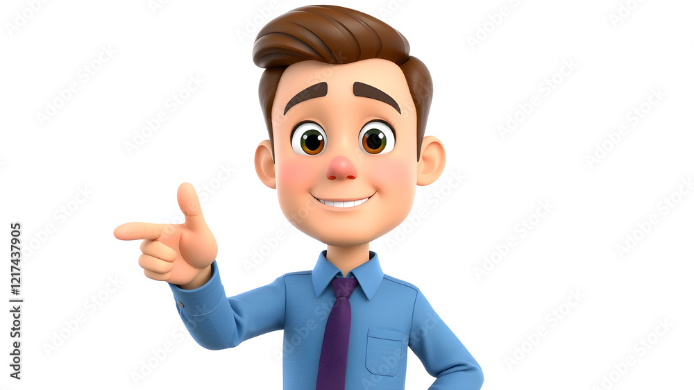 employee businessman illustration in blue shirt on white background. Generative AI employee businessman illustration in blue shirt on white background. Generative AI