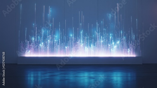 A digital audio waveform is depicted in a sleek,