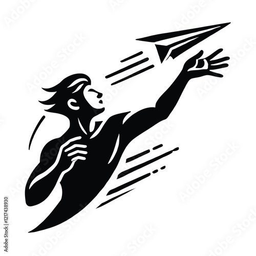 Paper Airplane Silhouette