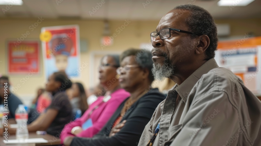 Community Engagement at Voter Rights Workshop with Inspirational Leader and Attendees Community Engagement at Voter Rights Workshop with Inspirational Leader and Attendees