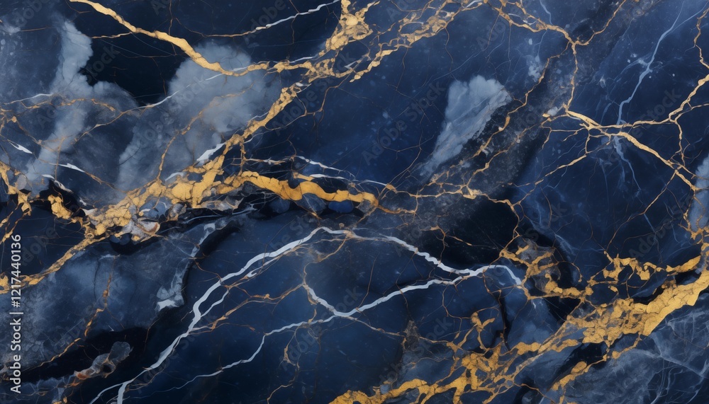 Fototapeta premium blue gold marble texture pattern