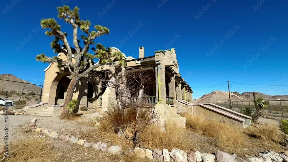 Abandoned historic train station depot in Rhyolite ghost town stands as ...