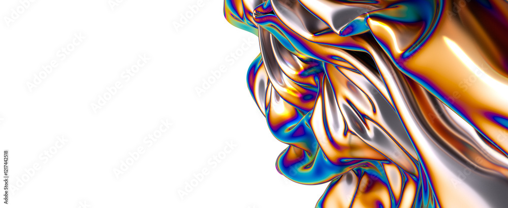 Obraz premium Chromatic Dreamscape: Immerse Yourself in a 3D Mosaic of Colors