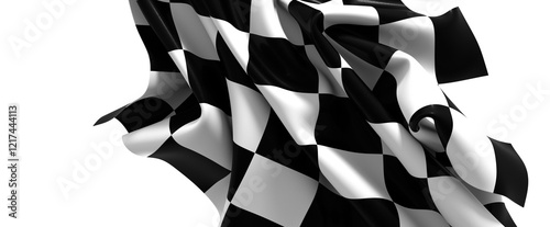 The checkered flag waves si...