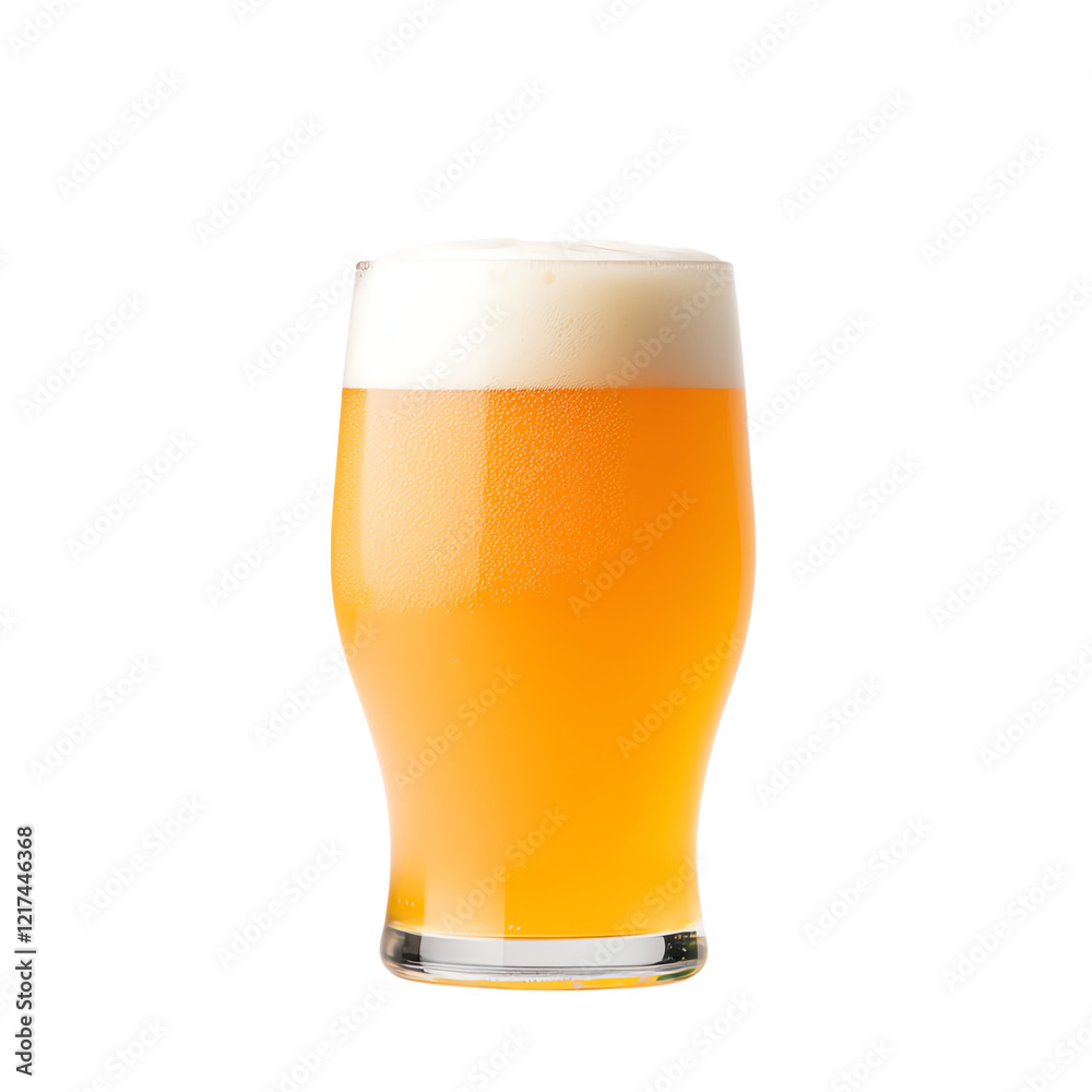 Refreshing golden beer in a clear glass. PNG Refreshing golden beer in a clear glass. PNG