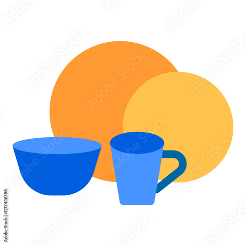 Vector Design Dinnerware Icon Style