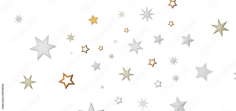 Abstract background with multiple gold and silver stars on a black background. Abstract background with multiple gold and silver stars on a black background.