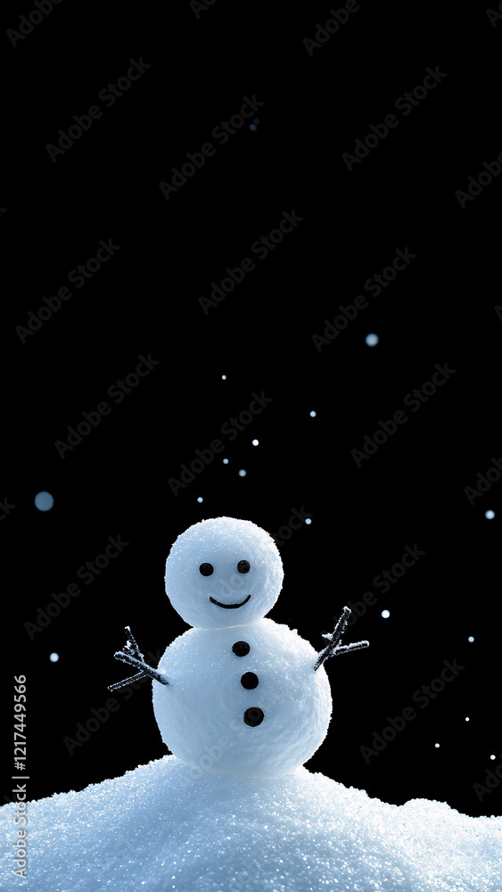 Obraz premium Isolated background, some Snowflakes floating in the air, black background