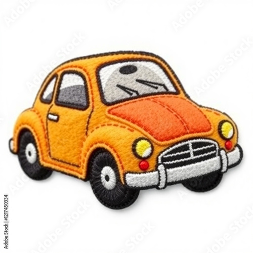 Cute orange embroidered car patch