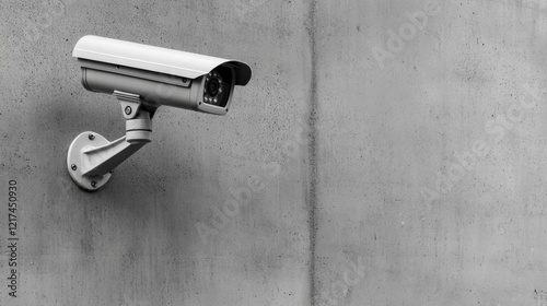 Surveillance camera on wall. Security concept background.