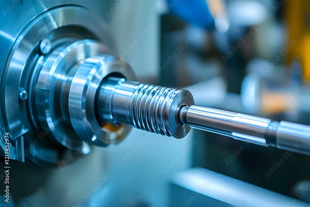 Precision Engineering Process Showcasing a Close-Up of a Metal Workpiece Being Machined with Advanced Tools in a Modern Manufacturing Facility Precision Engineering Process Showcasing a Close-Up of a Metal Workpiece Being Machined with Advanced Tools in a Modern Manufacturing Facility