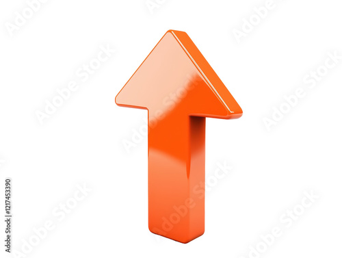 Isolated Orange Up Arrow