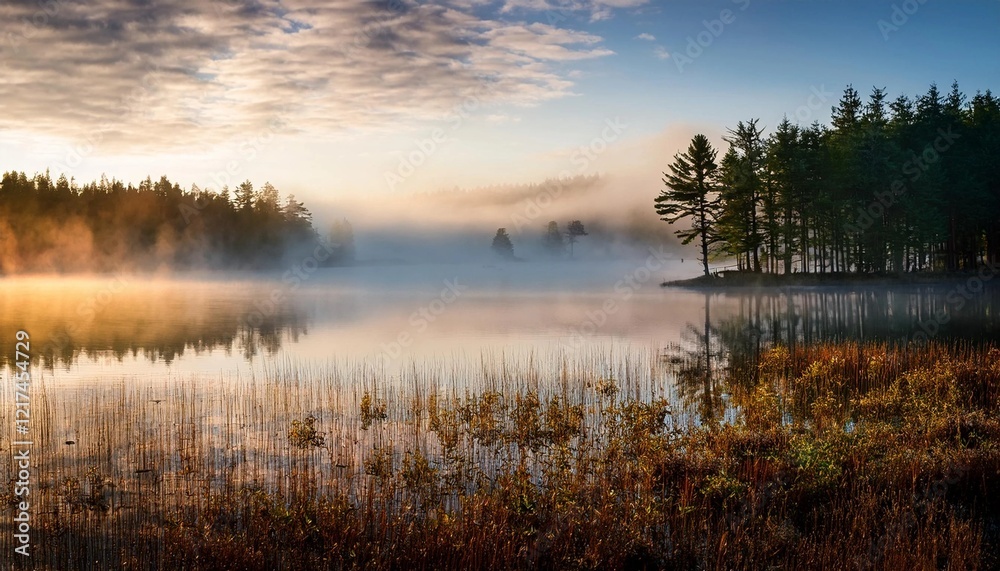 Fototapeta premium sunrise over the lake