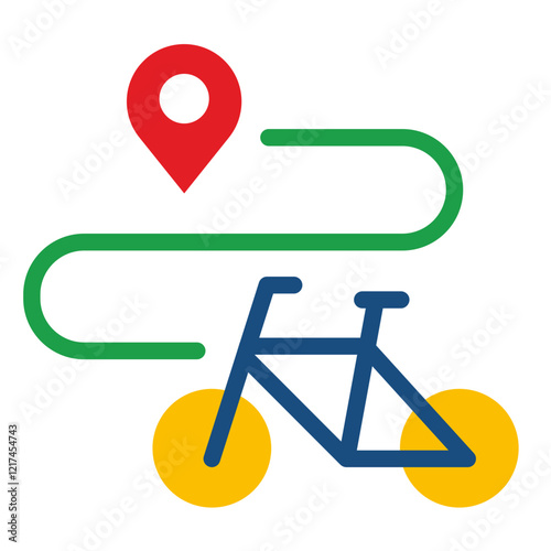 Vector Design Cycling Path Icon Style