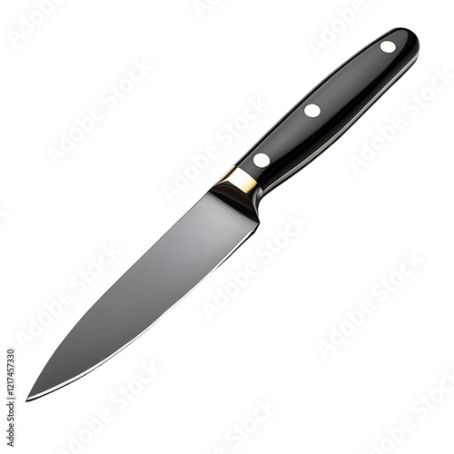 Sleek black handled kitchen knife professional chef s paring knife isolated transparent background photo