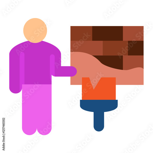 Vector Design Drywaller Icon Style