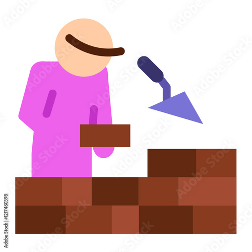 Vector Design Masonry Worker Icon Style