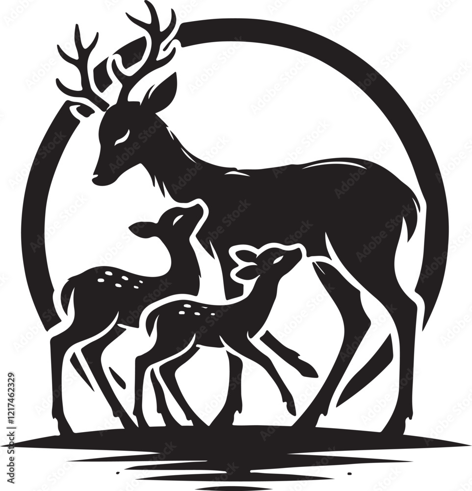 Obraz premium deer kids style silhouette design.