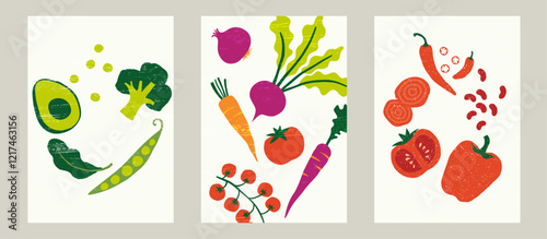 Set of 3 Vegetables Posters