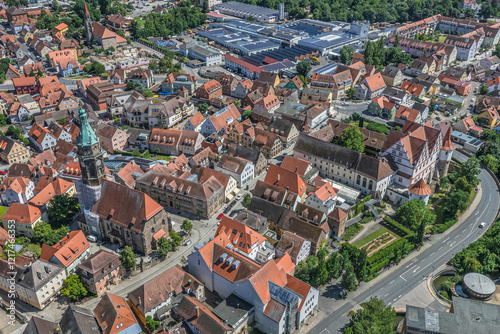 Ausblick auf Roth an der Rednitz im Fränkischen Seenland im Sommer photo