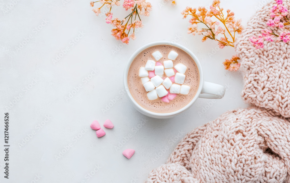Cozy Hot Chocolate with Marshmallows and Knitwear: A Warm Winter Treat Cozy Hot Chocolate with Marshmallows and Knitwear: A Warm Winter Treat