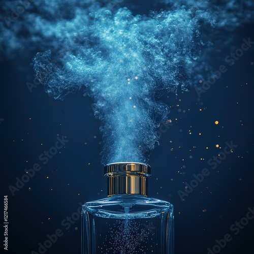 Aromatic cloud coming out of a perfume spray in slow motion