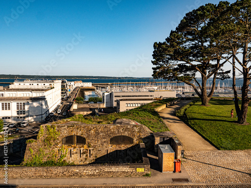 View of the harbour area with the marina in Brest photo