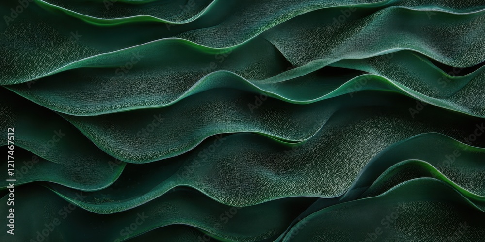 Obraz premium Abstract green wavy patterns with textured surface