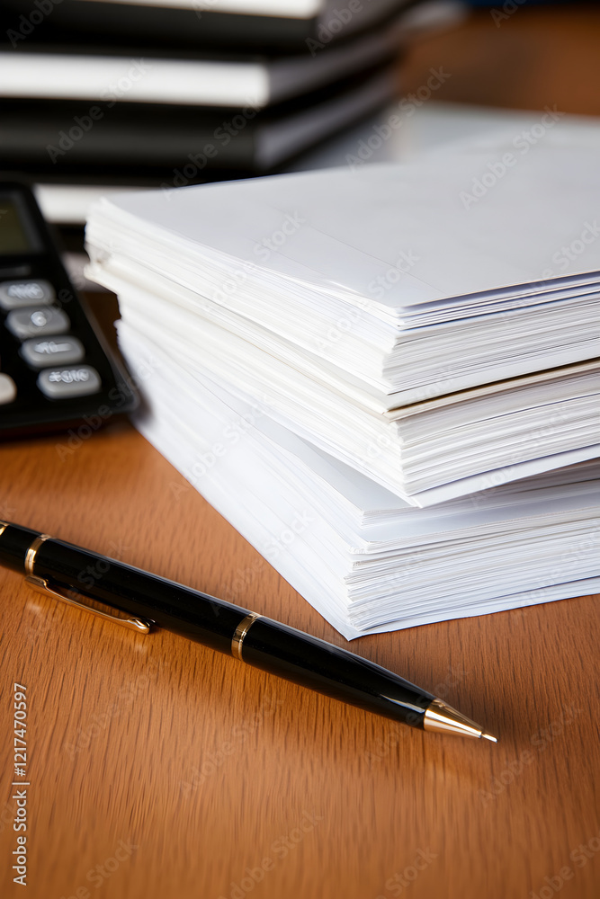 A close-up of a financial planner's desk with calculators, pens, and investment books stacked neatly.
A close-up of a financial planner's desk with calculators, pens, and investment books stacked neatly.