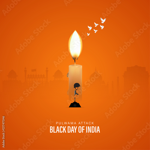 Pulwama Attack, Creative Design. Black Day, poster, photo