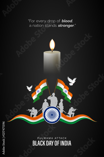 Pulwama Attack, Black Day, Story, Creative Design Social Media Poster
