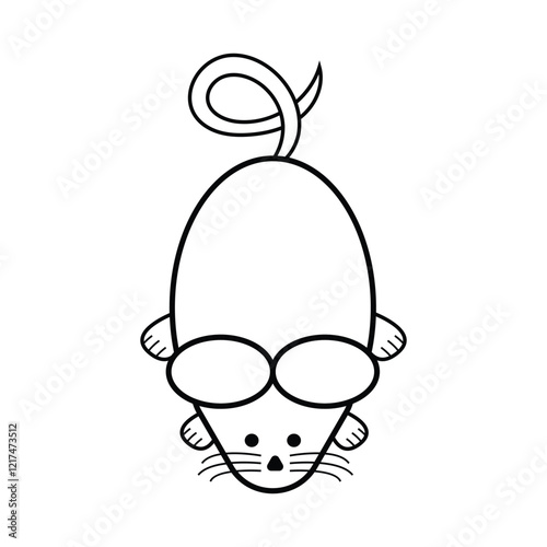 Cute little mouse vector art.